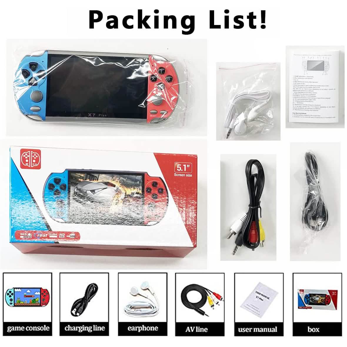 X7Plus Dual Joystick Portable Handheld Game Console Video Games & Consoles - Tophatter Daily Deals