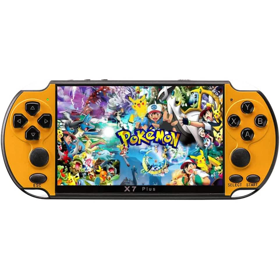 X7Plus Dual Joystick Portable Handheld Game Console Yellow Video Games & Consoles - Tophatter Daily Deals