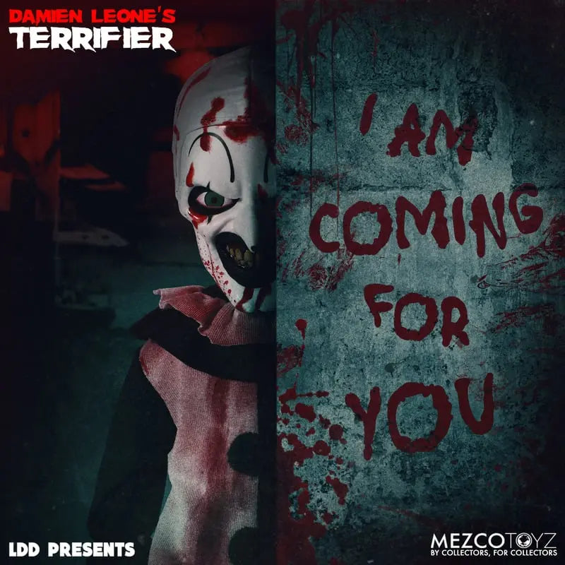 Terrifier - Living Dead Dolls Presents Art The Clown (Blood Spattered) Collectible Doll - Tophatter Daily Deals