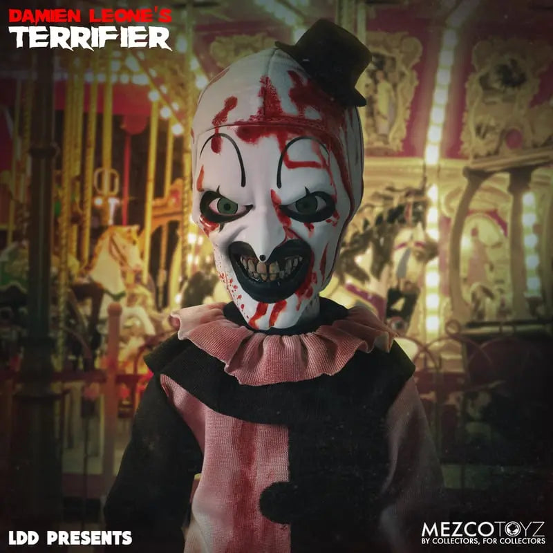 Terrifier - Living Dead Dolls Presents Art The Clown (Blood Spattered) Collectible Doll - Tophatter Daily Deals