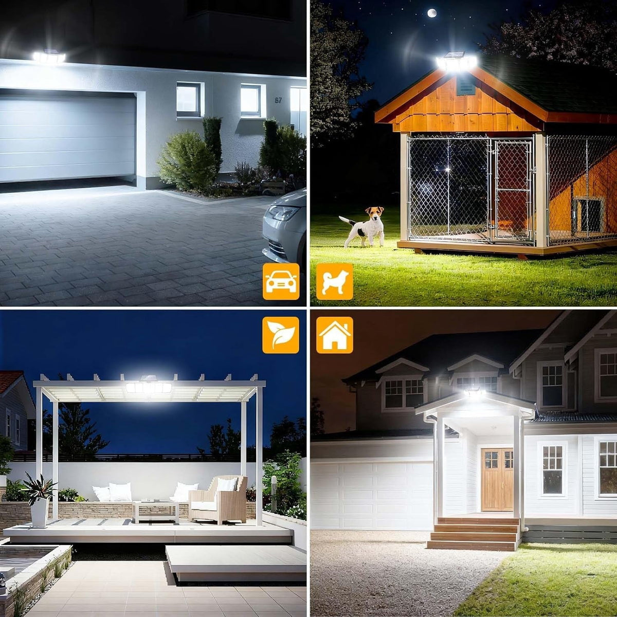 2-Pack: Solar Security Light with Remote, 416 LED 5 Head Motion Sensor Flood Light