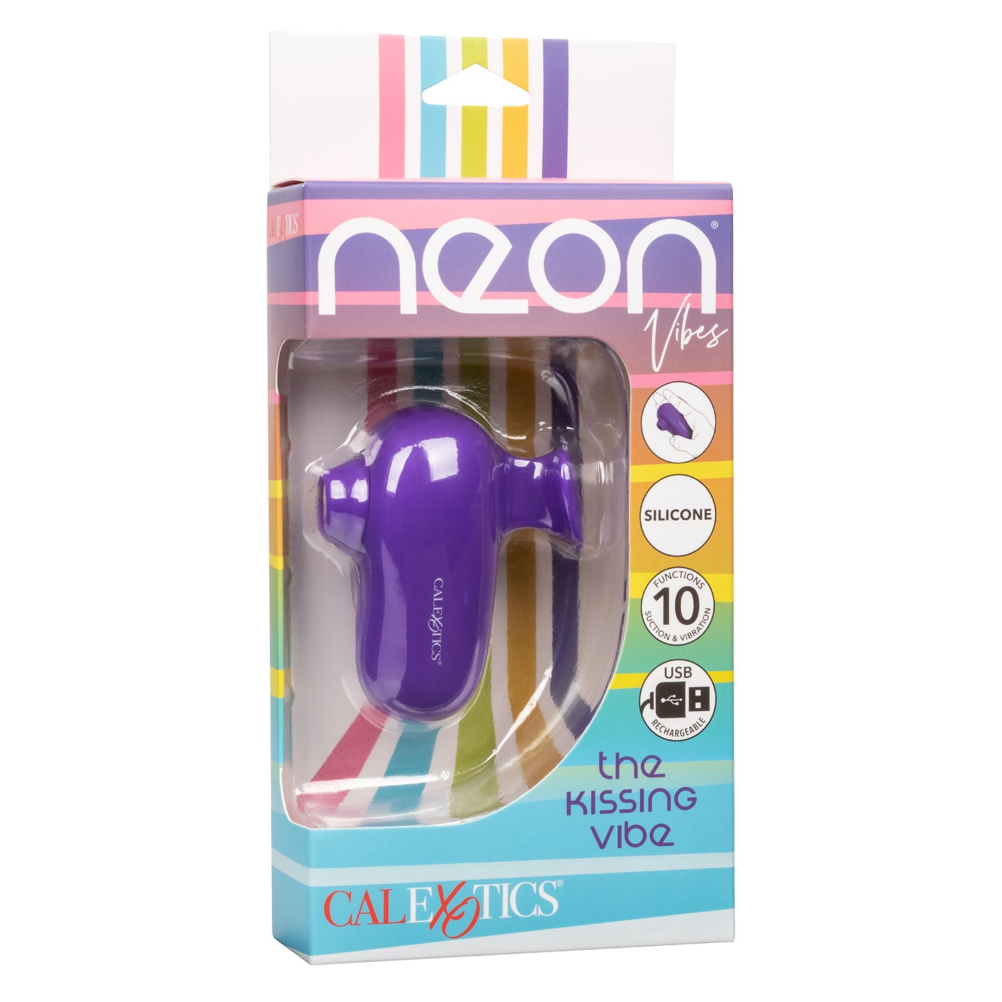 Neon Vibes The Kissing Vibe Purple Silicone Handheld Massager with 10 Functions and Rechargeable > Vibrators > Finger Vibrators - Tophatter Daily Deals