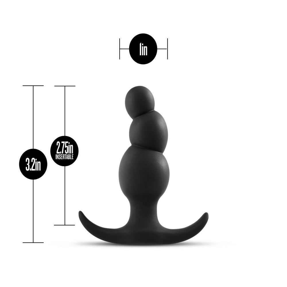 Anal Adventures Platinum Stacked Silicone 3.2 Inch Anal Plug Black > Anal Range > Butt Plugs - Tophatter Daily Deals
