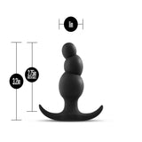 Anal Adventures Platinum Stacked Silicone 3.2 Inch Anal Plug Black > Anal Range > Butt Plugs - Tophatter Daily Deals