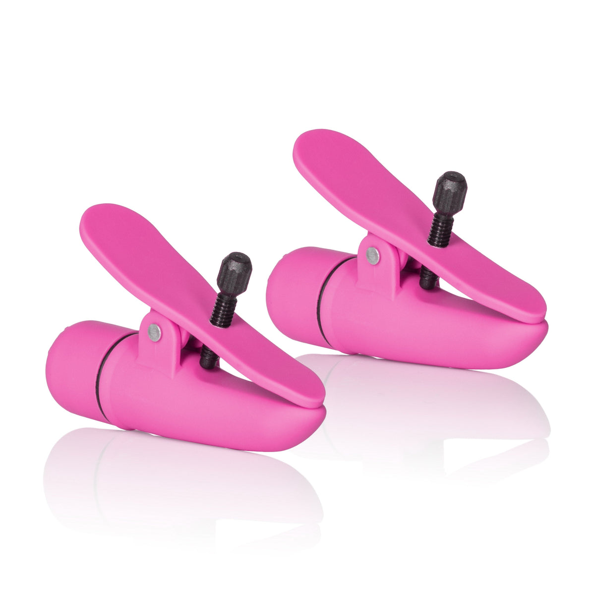 Nipple Play Nipplettes Vibrating Adjustable Nipple Clamps Pink 2.75 Inch Waterproof > Sex Toys > Nipple Suckers - Tophatter Daily Deals