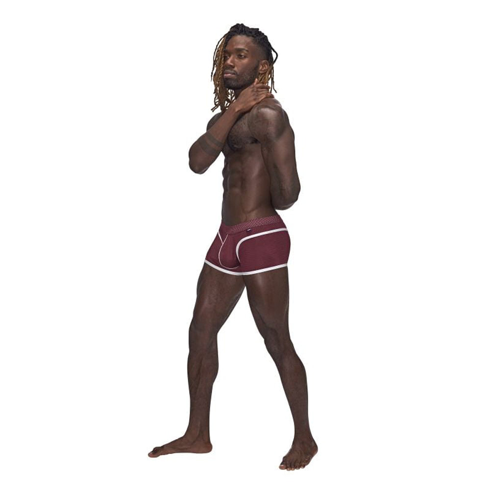 Male Power Sport Mesh Mini Shorts in Burgundy > Clothes > Mens Trunks - Tophatter Daily Deals