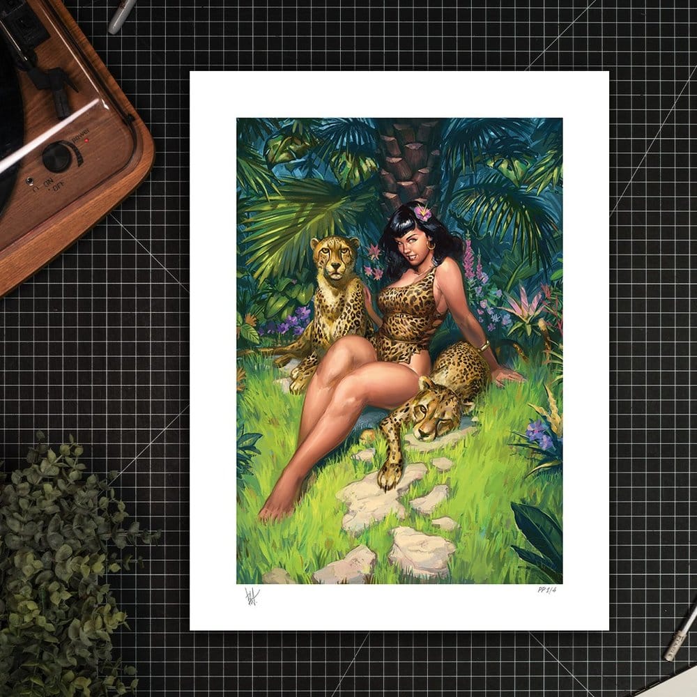 Jungle Bettie - Limited Edition Official Bettie Page Fine Art Print Fine Art Print - Tophatter Daily Deals