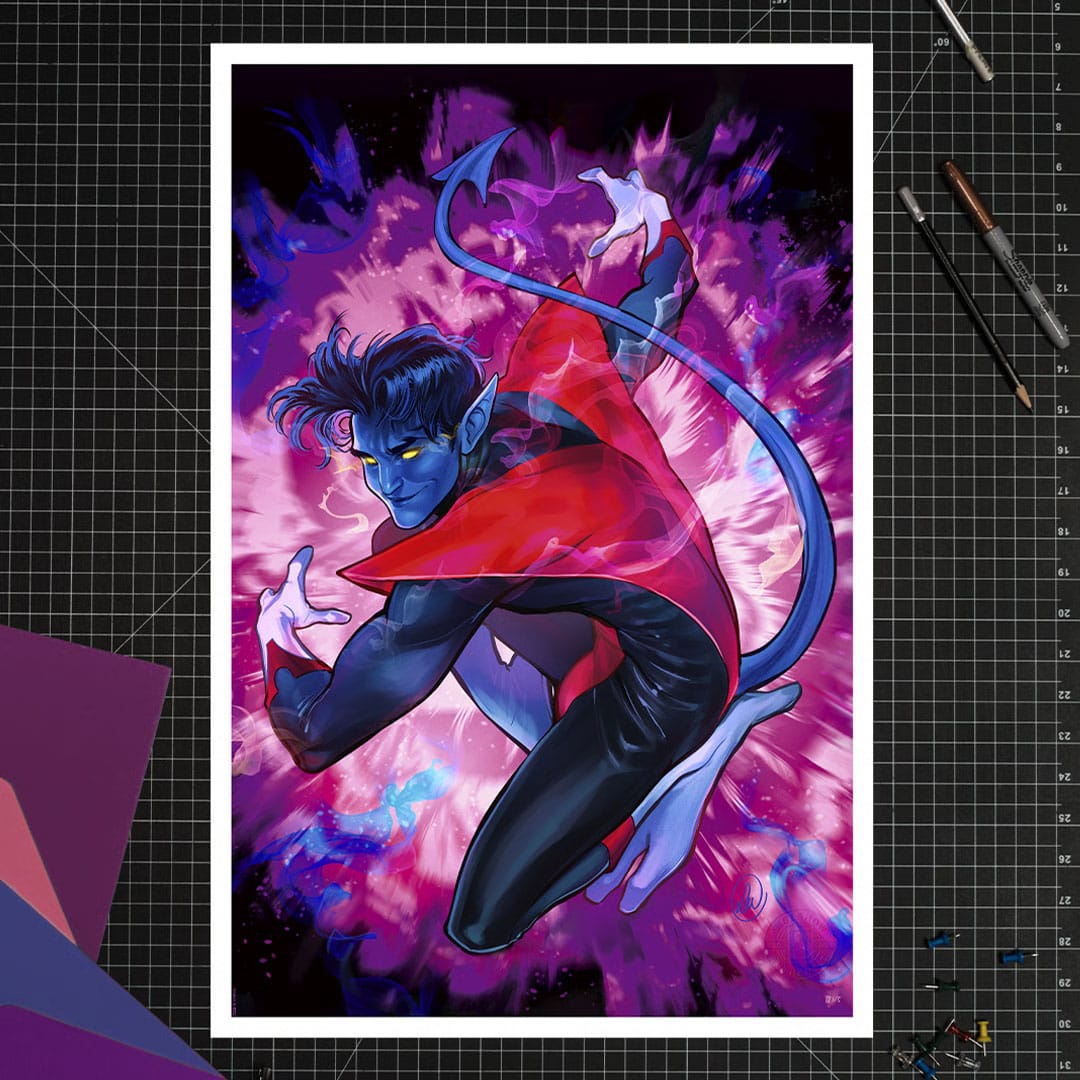 Nightcrawler - Limited Edition Official Marvel Comics Fine Art Print Fine Art Print - Tophatter Daily Deals
