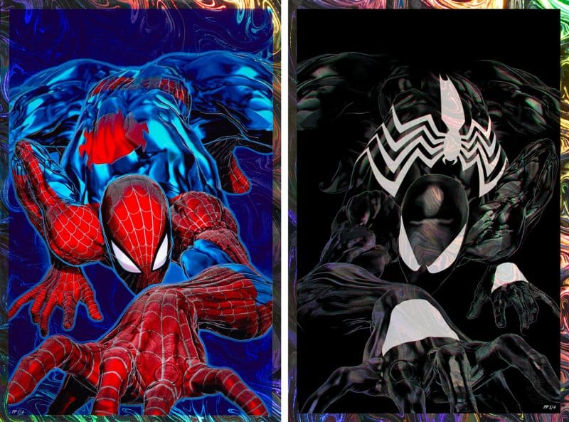 Spider-Man '94 and Variant Holofoil - Official Marvel Limited Edition Fine Art Print Set Fine Art Print - Tophatter Daily Deals