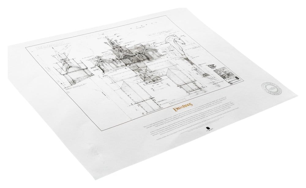 The Lord of the Rings - The Stable of Edoras Blueprint Official Weta Workshop Fine Art Print Fine Art Print - Tophatter Daily Deals