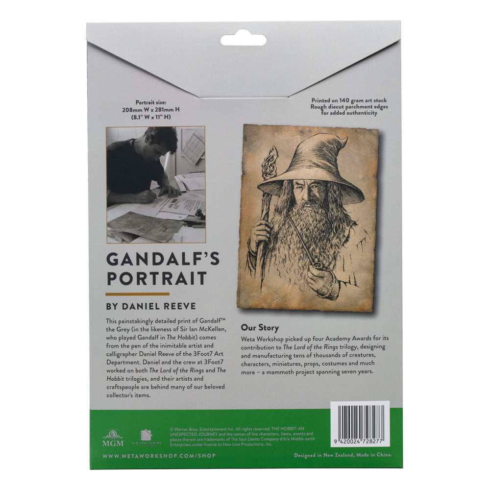 The Hobbit - Portrait of Gandalf the Grey Official Weta Workshop Fine Art Print Fine Art Print - Tophatter Daily Deals