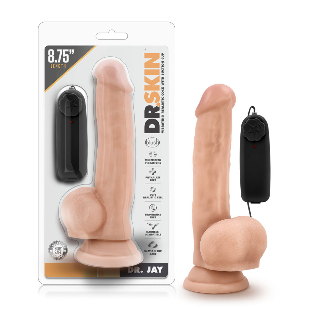 Dr Skin 8.75 Inch Curved Vibrating Dildo with Suction Cup > Vibrators > Realistic Vibrators - Tophatter Daily Deals