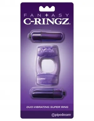 Fantasy C-Ringz Duo Vibrating Super Ring (Purple) – Vibrating Penis Ring > Cock Ring > Vibrating - Tophatter Daily Deals