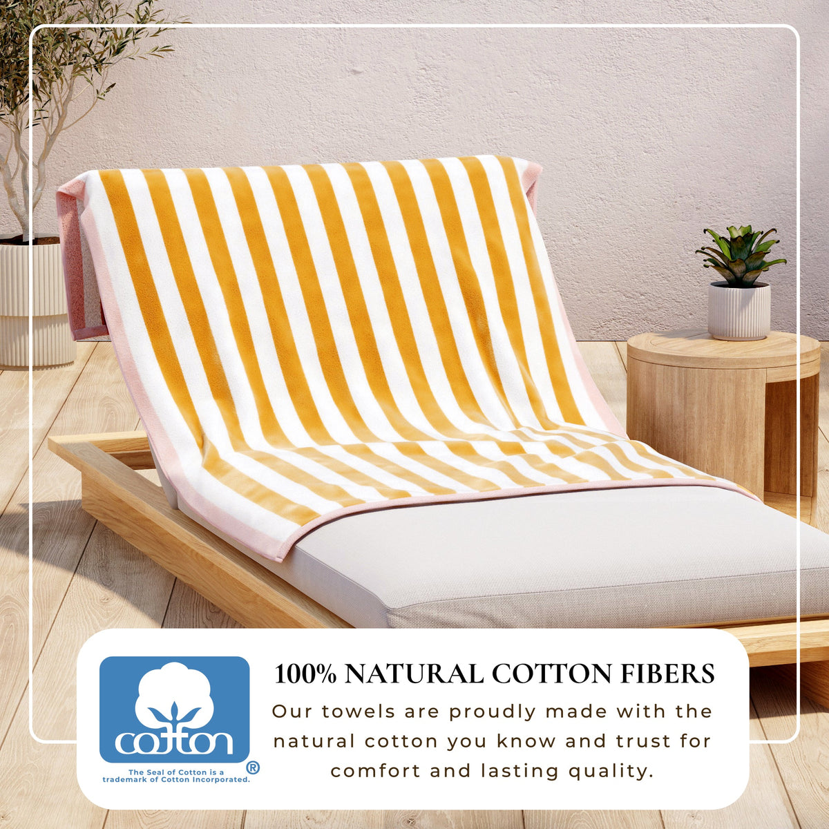 Oversized Striped Border Cabana Beach Towel - Santa Cruz Bath - Tophatter Daily Deals