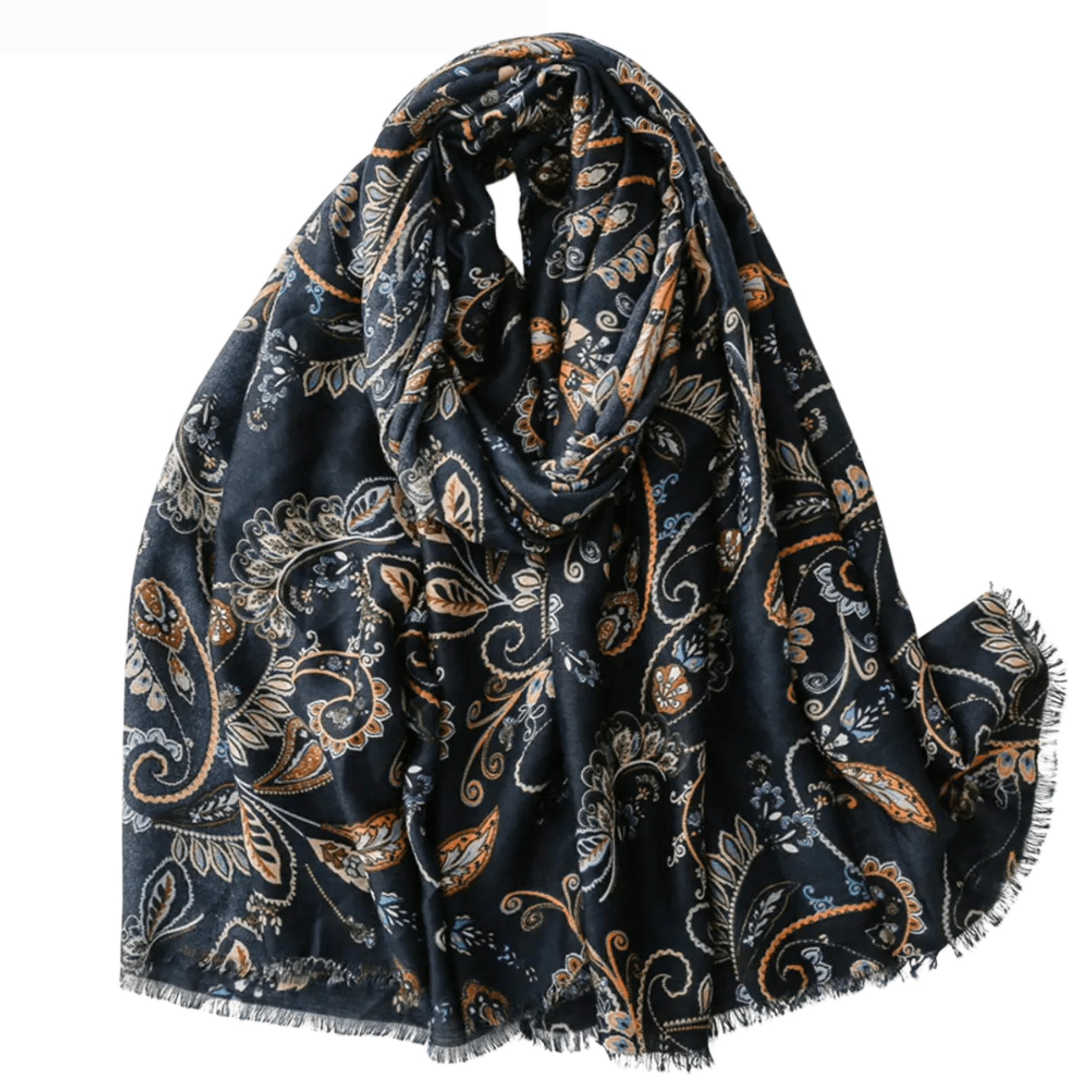 Classic Black Paisley Scarf Multi Scarves - Tophatter Daily Deals