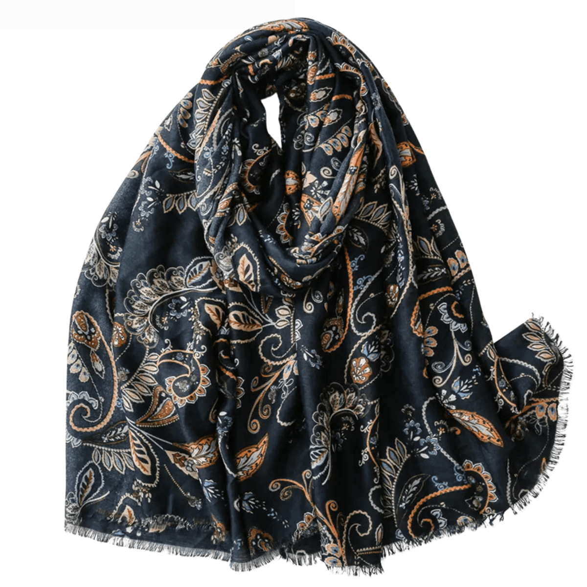 Classic Black Paisley Scarf Multi Scarves - Tophatter Daily Deals