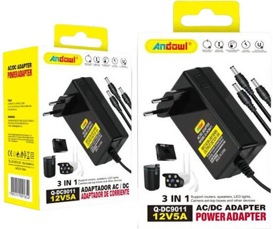 ANDOWL Q-DC9011 POWER ADAPTEr-12V 5A 3-IN-1 - Tophatter's Army Deals CCTV - Tophatter Daily Deals