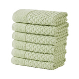 Cotton Diamond Waffle Weave Bath Towel Set - Grayson Collection Hand Towel (Pack of 6) Pale Green Bath - Tophatter Daily Deals