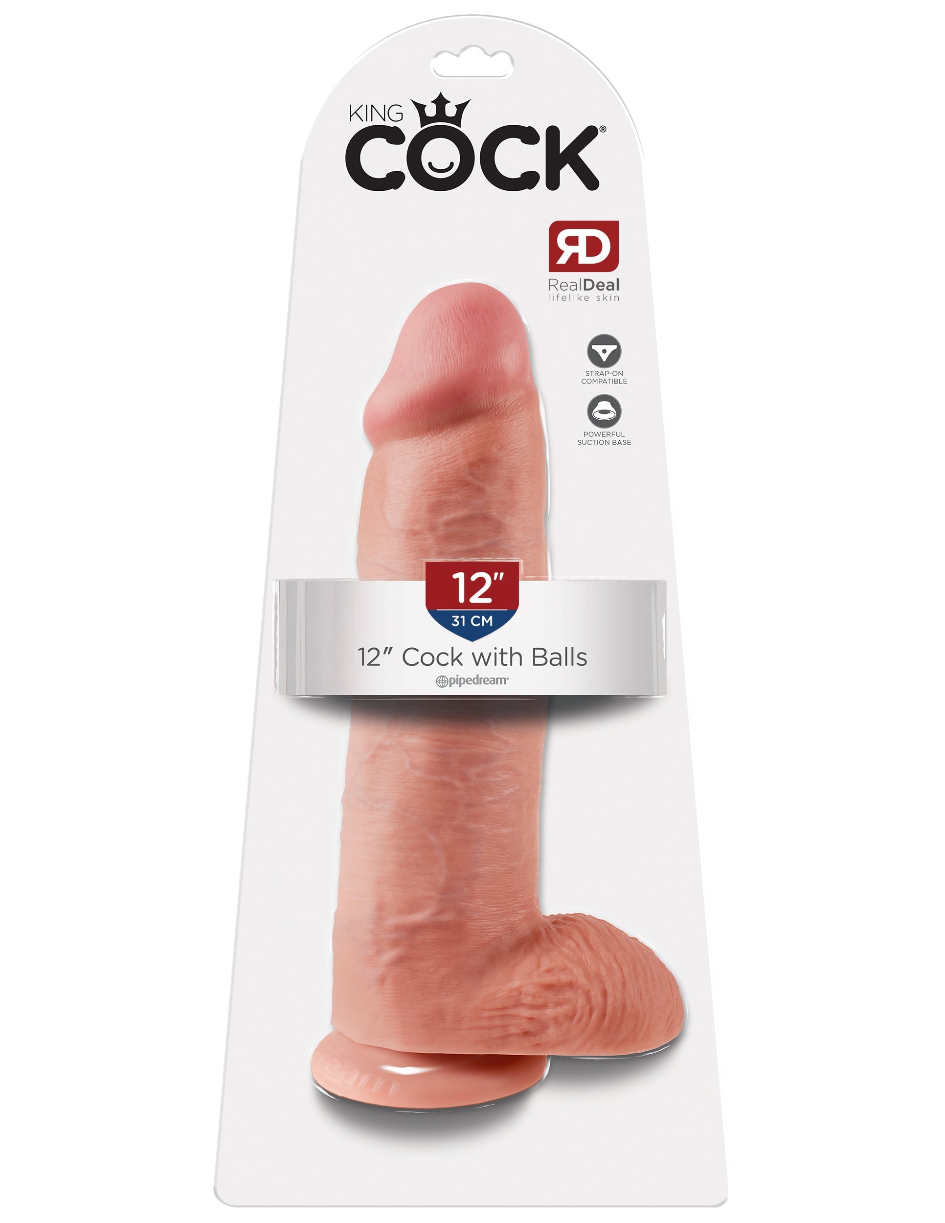 King Cock 12 Inch Dong With Balls – Realistic 30.5 cm Dildo > Dildos > Oversized Toys - Tophatter Daily Deals