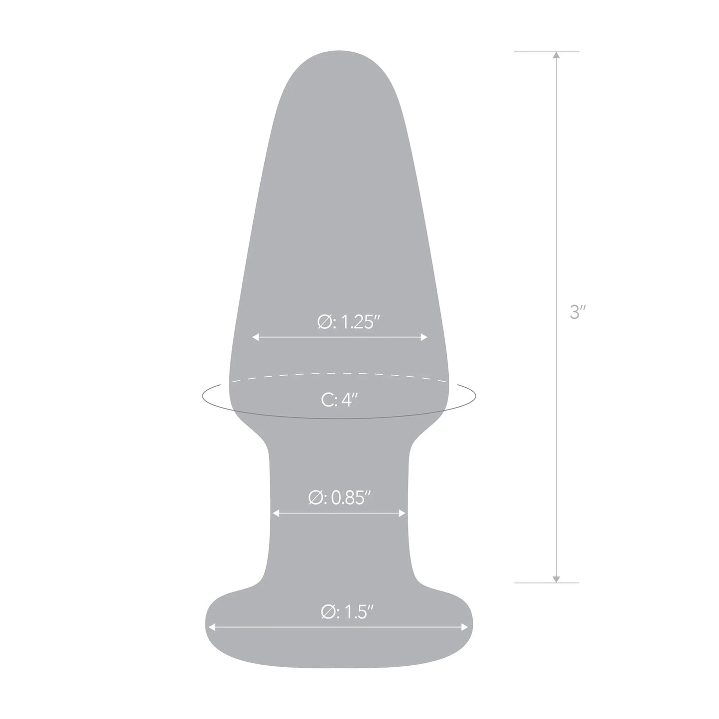 Glas 3.5 Inch Clear Hand Blown Glass Butt Plug with Tapered Tip for Beginner-Friendly Anal Play > Glass > Toys - Tophatter Daily Deals
