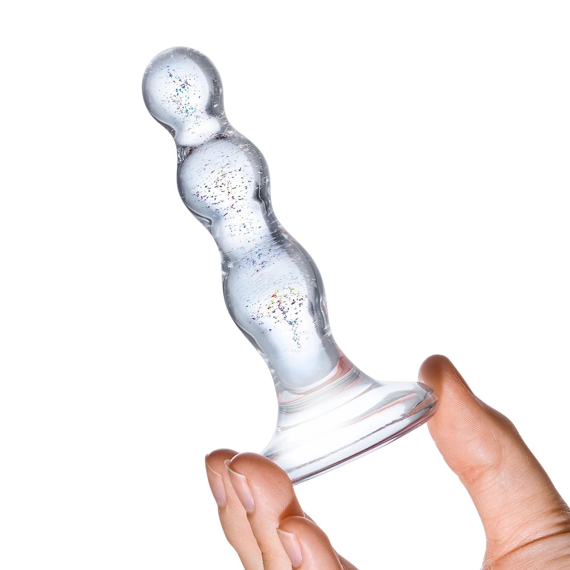 Glas 4 Inch Triple Play Beaded Clear Glass Butt Plug > Glass > Toys - Tophatter Daily Deals