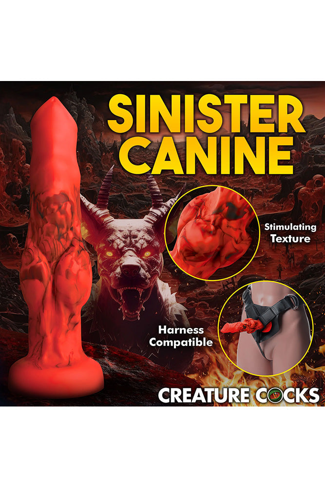 XR Brands - Creature Cocks - Fire Hound Silicone Dildo - Red - Various Sizes Sex Toy - Tophatter Daily Deals