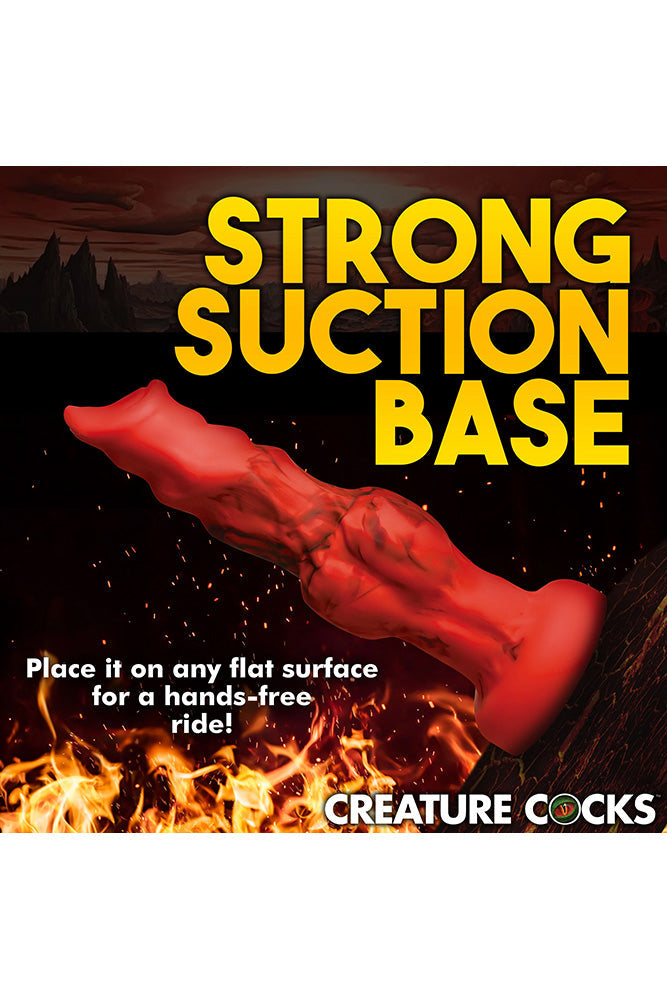 XR Brands - Creature Cocks - Fire Hound Silicone Dildo - Red - Various Sizes Sex Toy - Tophatter Daily Deals