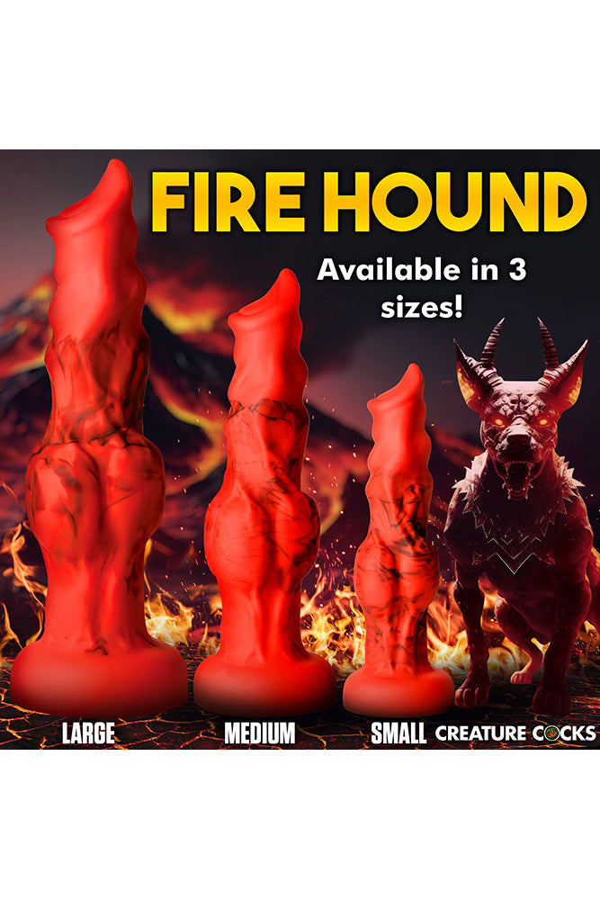 XR Brands - Creature Cocks - Fire Hound Silicone Dildo - Red - Various Sizes Sex Toy - Tophatter Daily Deals