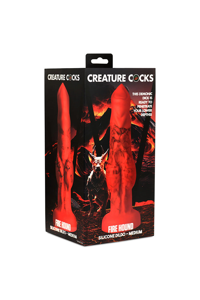 XR Brands - Creature Cocks - Fire Hound Silicone Dildo - Red - Various Sizes Sex Toy - Tophatter Daily Deals
