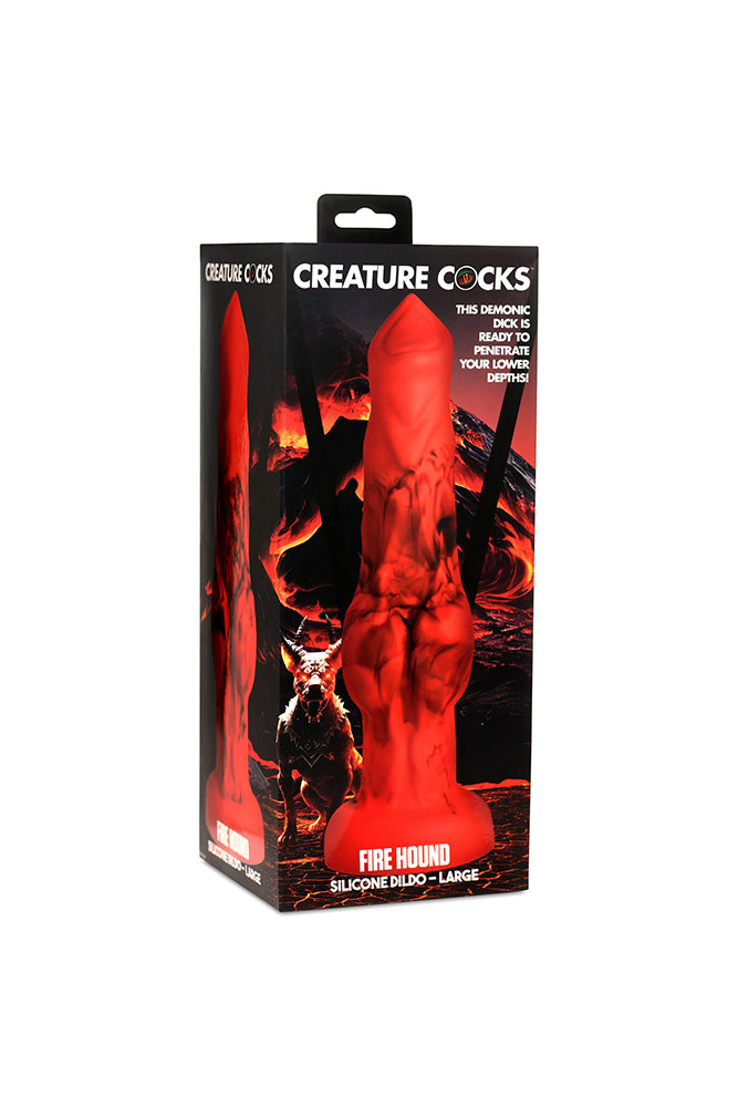 XR Brands - Creature Cocks - Fire Hound Silicone Dildo - Red - Various Sizes Sex Toy - Tophatter Daily Deals