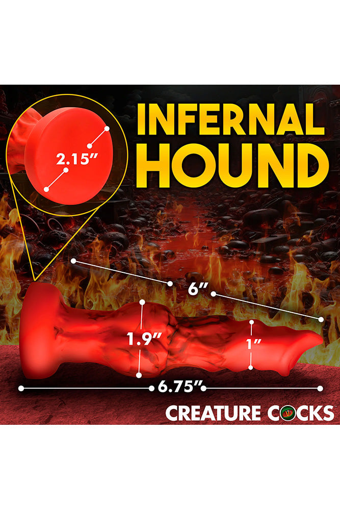 XR Brands - Creature Cocks - Fire Hound Silicone Dildo - Red - Various Sizes Sex Toy - Tophatter Daily Deals