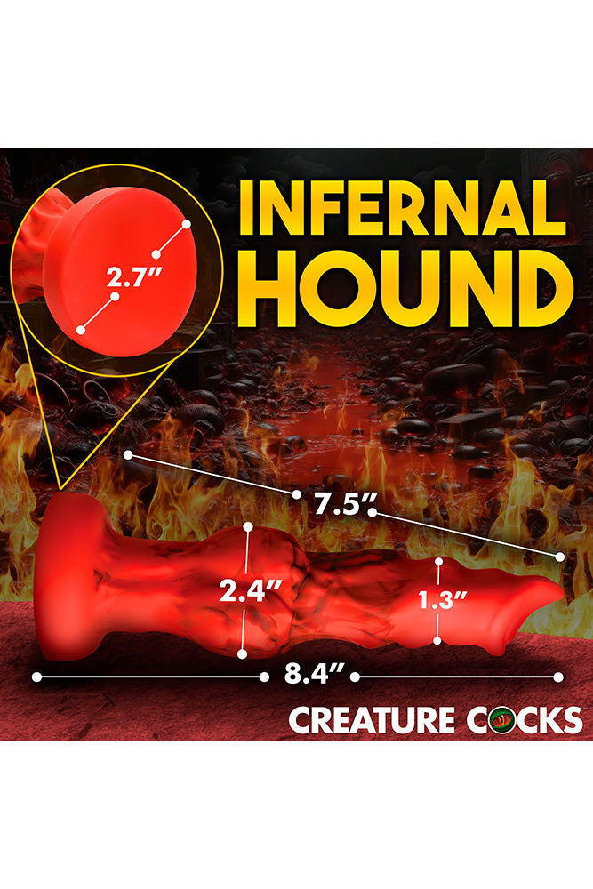 XR Brands - Creature Cocks - Fire Hound Silicone Dildo - Red - Various Sizes Sex Toy - Tophatter Daily Deals