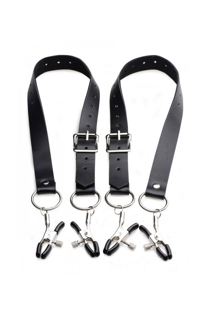 XR Brands - Master Series - Labia Spreader Straps with Clamps BDSM - Tophatter Daily Deals