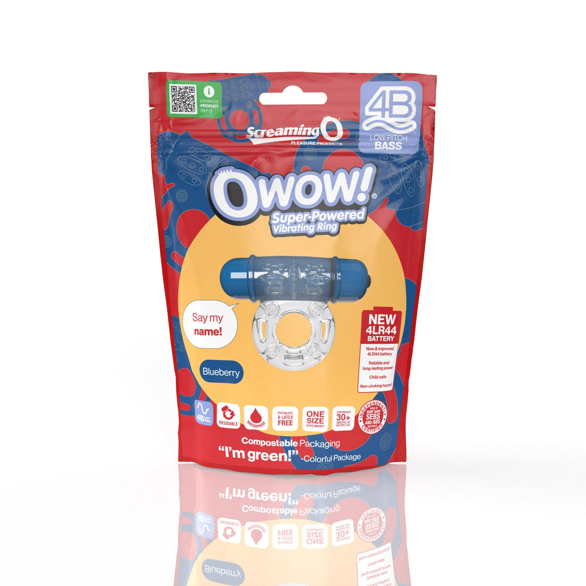 Owow 4B Low Pitch Bass (Blueberry) > Cock Ring > Vibrating - Tophatter Daily Deals