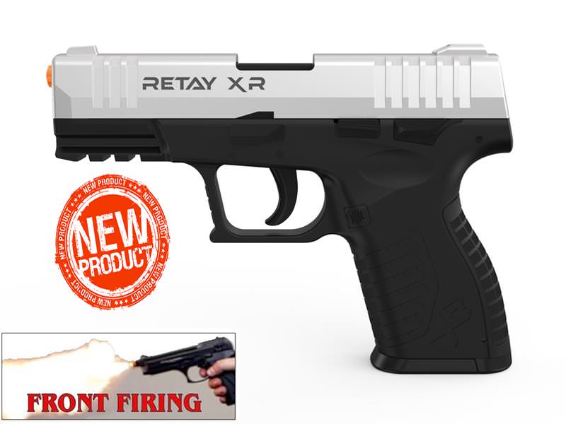 Retay 9MM XR Model Front Firing Blank Gun Chrome Finish - TOPHATTER'S ARMORY DEALS Collectible Weapons - Tophatter Daily Deals