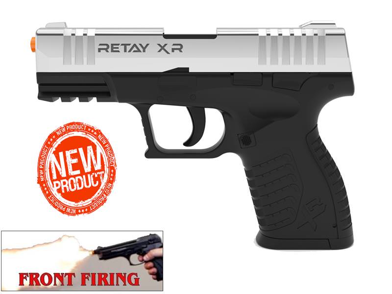 Retay 9MM XR Model Front Firing Blank Gun Nickel Finish Collectible Weapons - Tophatter Daily Deals