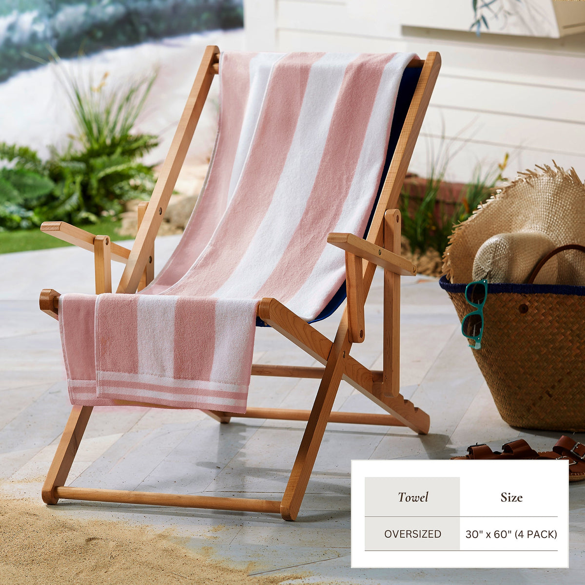 Striped Cabana Beach Towel - Edgartown Collection Bath - Tophatter Daily Deals
