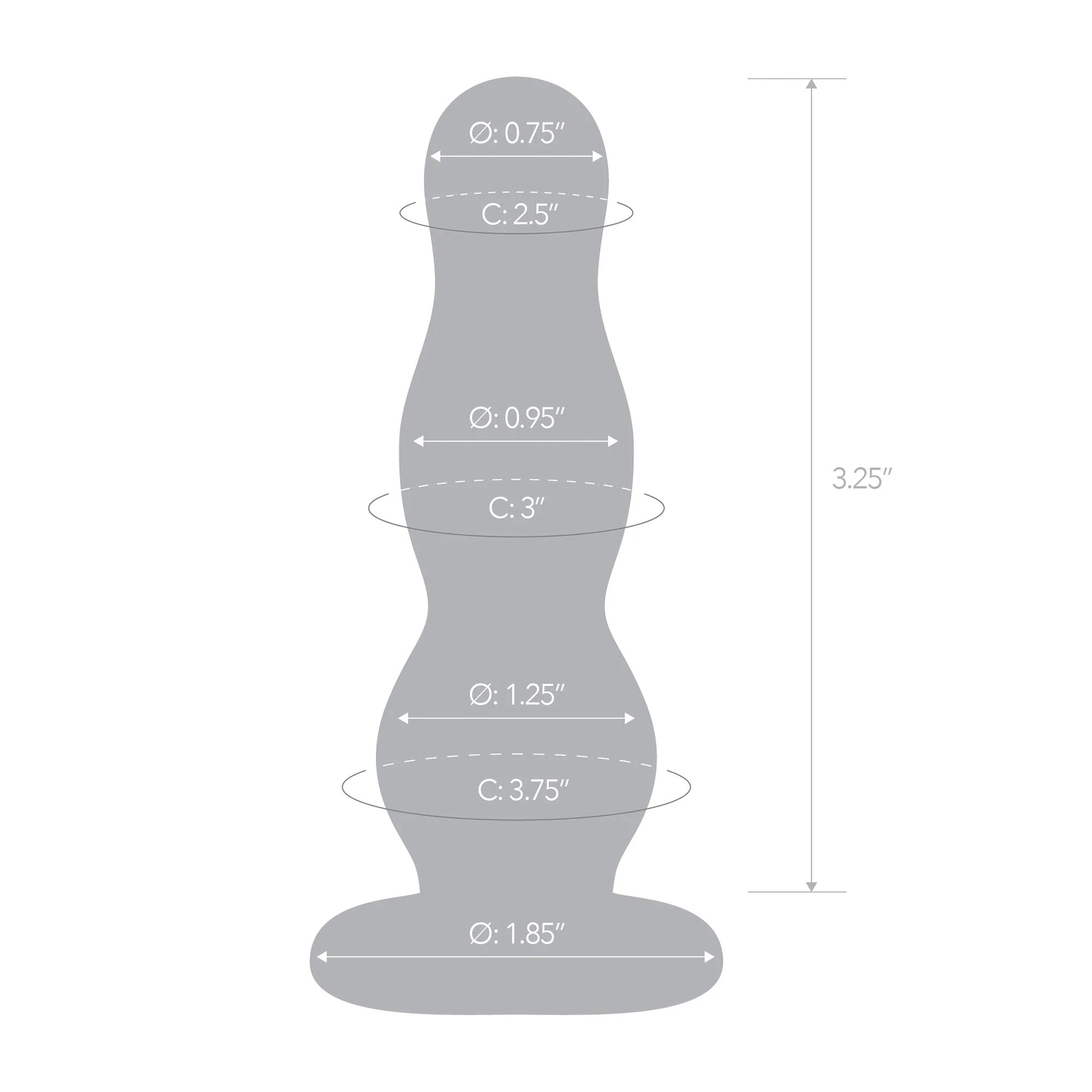 Glas 4 Inch Graduated Bulb Butt Plug > Glass > Toys - Tophatter Daily Deals