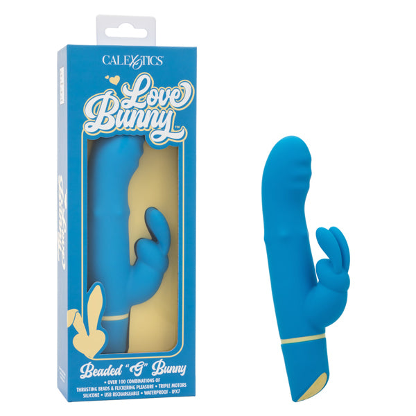 Love Bunny Beaded G Bunny Blue Silicone Waterproof Vibrator 7.5 Inch > Sex Toys For Ladies > G-Spot Vibrators - Tophatter Daily Deals