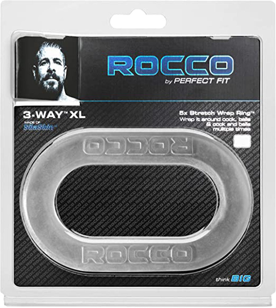Rocco 3-Way XL Wrap Ring (Clear) – Soft Stretchy Cock and Ball Ring > Cock Ring > Single - Tophatter Daily Deals