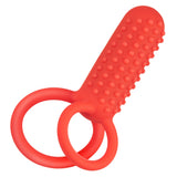 CalExotics Silicone Vertical Dual Enhancer Red Waterproof with 12 Intense Vibration Functions > Cock Ring > Vibrating - Tophatter Daily Deals