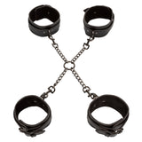 Euphoria Collection Black Hog Tie with Adjustable Velvet and Vegan Leather Cuffs, 9 to 10 Inch Circumference > Bondage Gear > Restraints - Tophatter Daily Deals