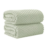 Cotton Diamond Waffle Weave Bath Towel Set - Grayson Collection Bath Sheet (Pack of 2) Pale Green Bath - Tophatter Daily Deals
