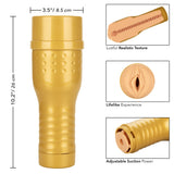 Private Tube Personal Trainer Tub Gold Real Skin TPR Suction Masturbator Sleeve > Sex Toys For Men > Masturbators > Manual - Tophatter Daily Deals