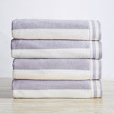 Striped Cabana Beach Towel - Edgartown Collection 4 Pack- 35" x 70" Lavender Purple Bath - Tophatter Daily Deals