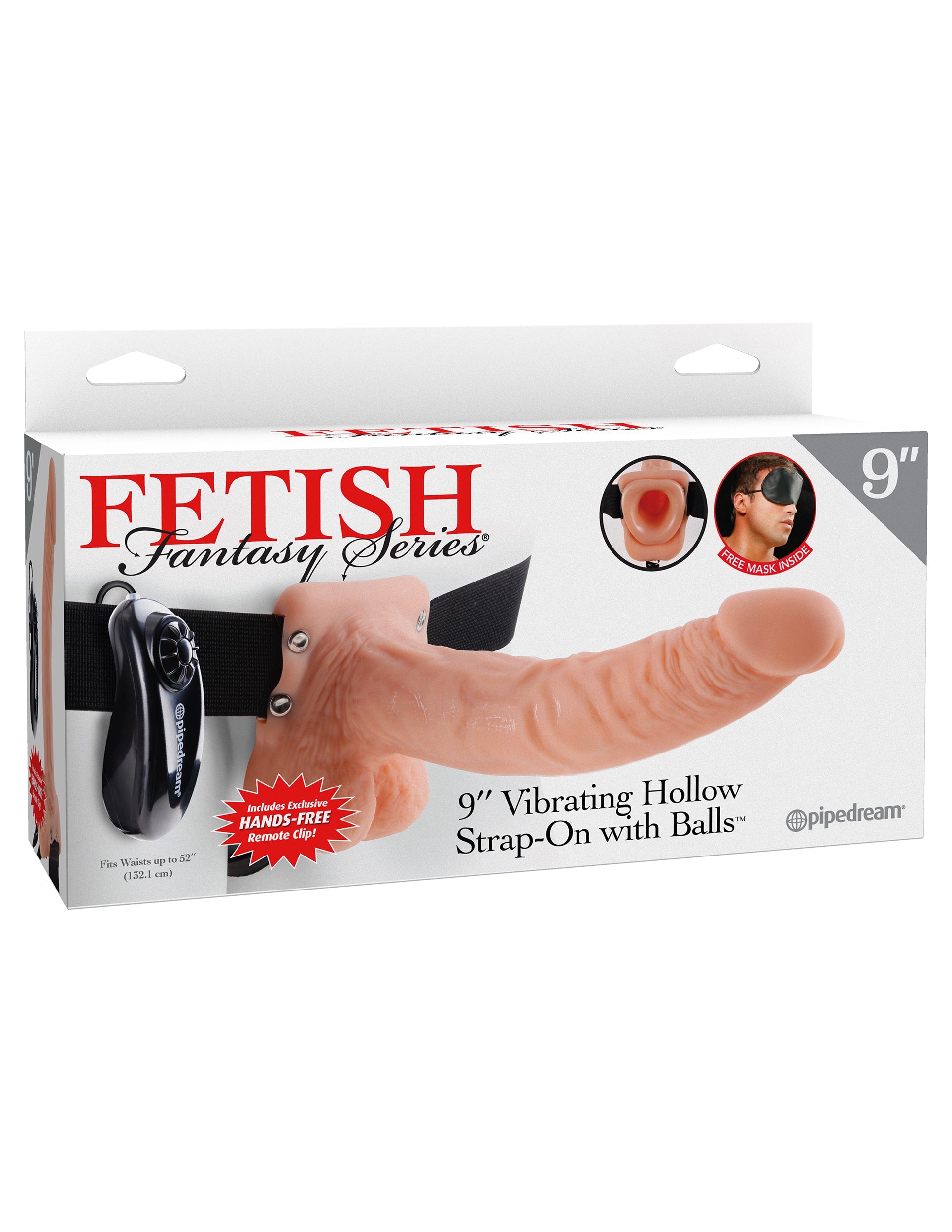Fetish Fantasy 9 Inch Vibrating Hollow Strap-On with Balls Flesh > Dildos > Hollow Strap Ons - Tophatter Daily Deals