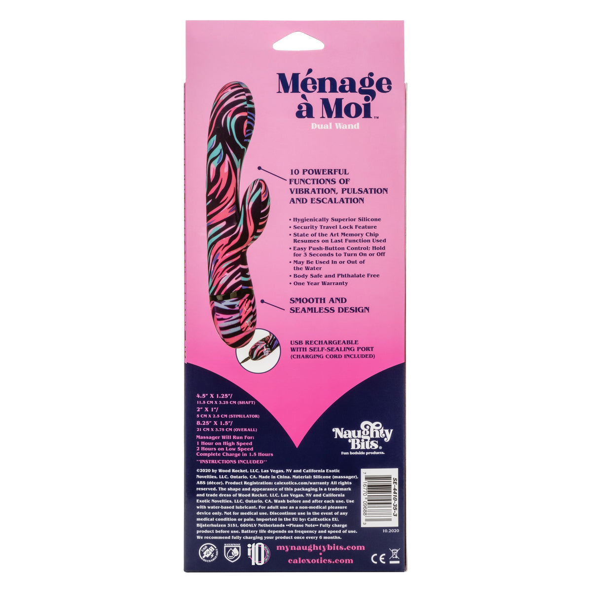 Naughty Bits Menage A Moi Dual Wand Vibrator – Dual Wand Vibrator > Vibrators > Ladies > Rabbit - Tophatter Daily Deals