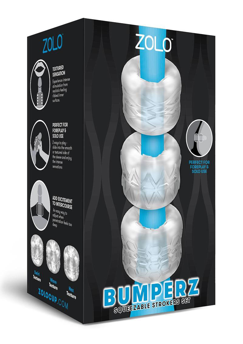 Zolo Bumperz 3 Piece Set – Textured Strokers > Sex Toys For Men > Masturbators > Manual - Tophatter Daily Deals