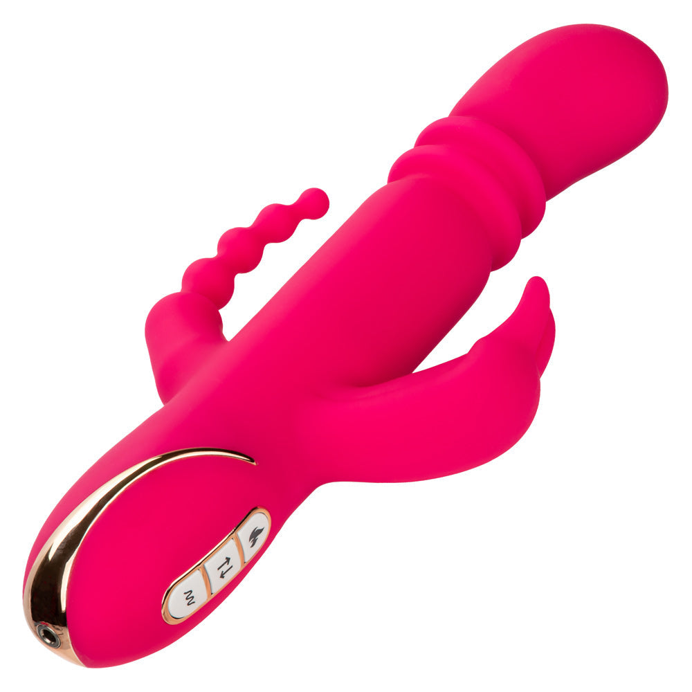 Jack Rabbit Signature Heated Silicone Triple Fantasy Rabbit Vibrator Pink > Vibrators > Ladies > Rabbit Multi - Tophatter Daily Deals
