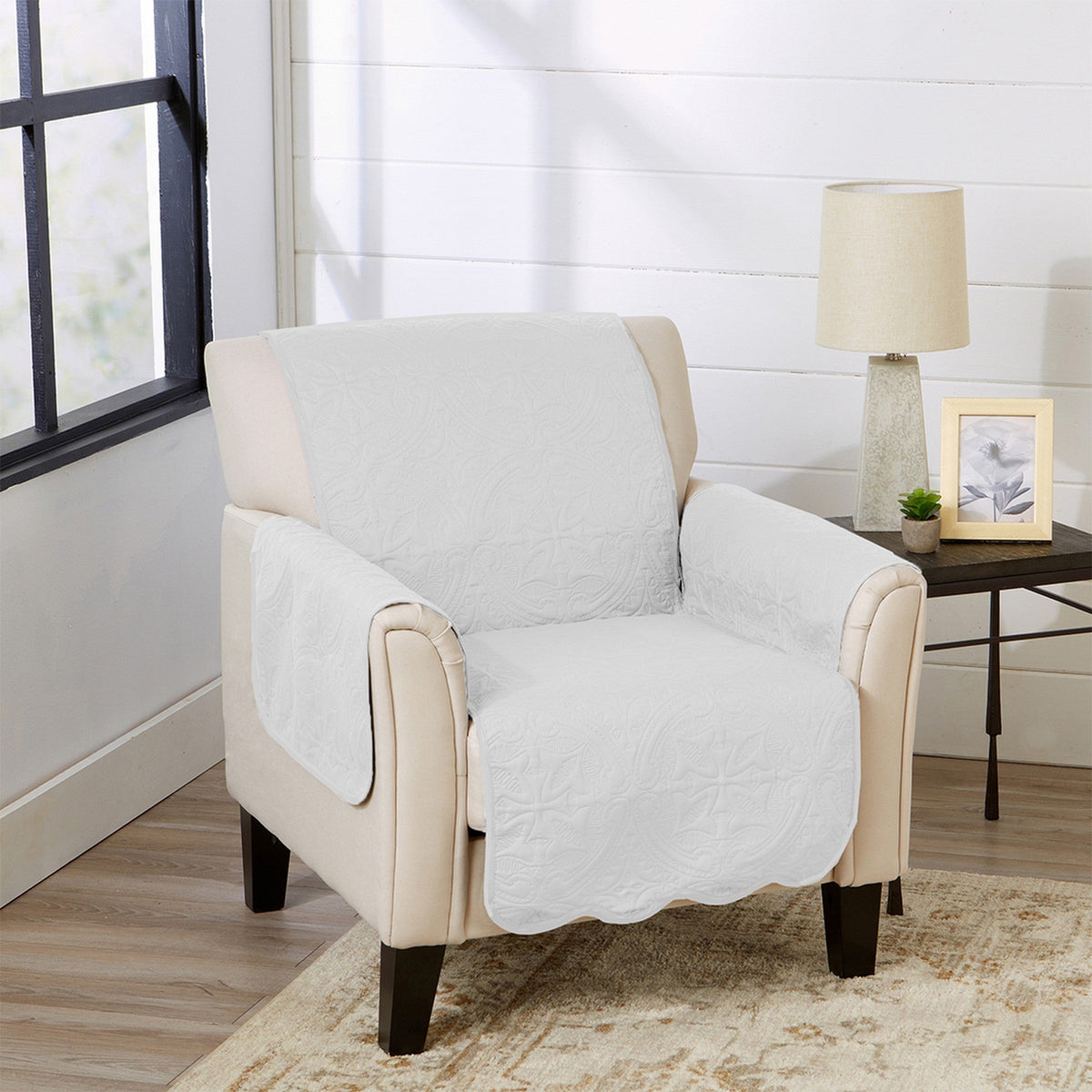 Medallion Solid Furniture Protector - Elenor Collection Chair White Sand Furniture & Decor - Tophatter Daily Deals